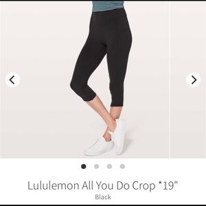 Lululemon All You Do Crop *19" SZ 4 Black